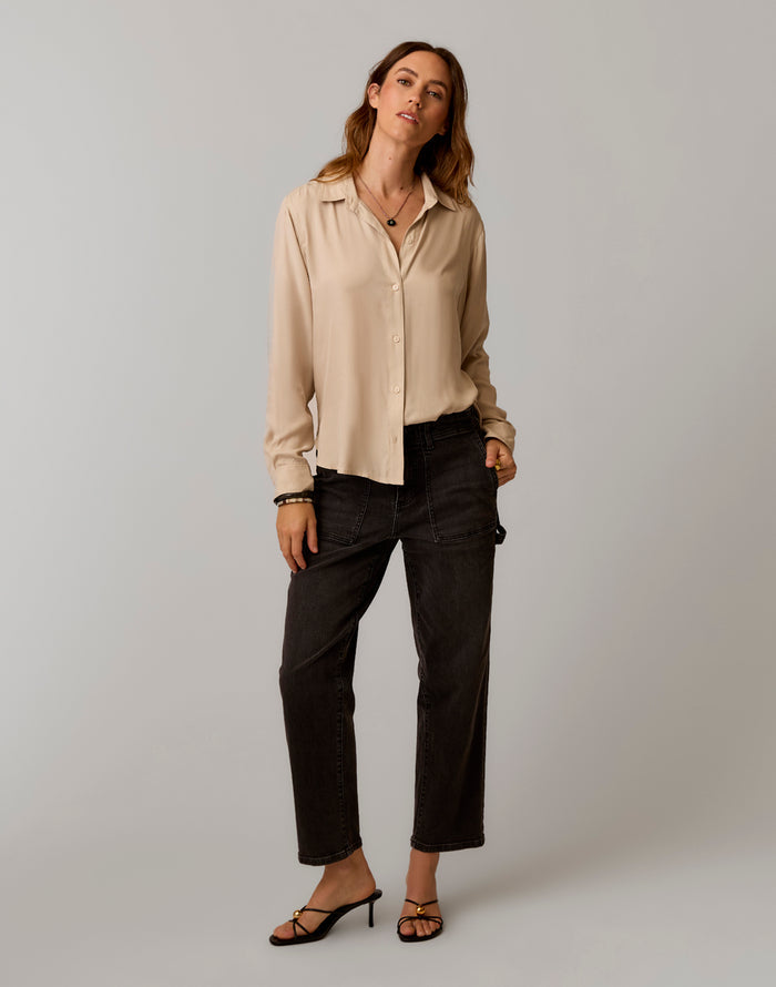 Corey Denim Pant: Washed Black