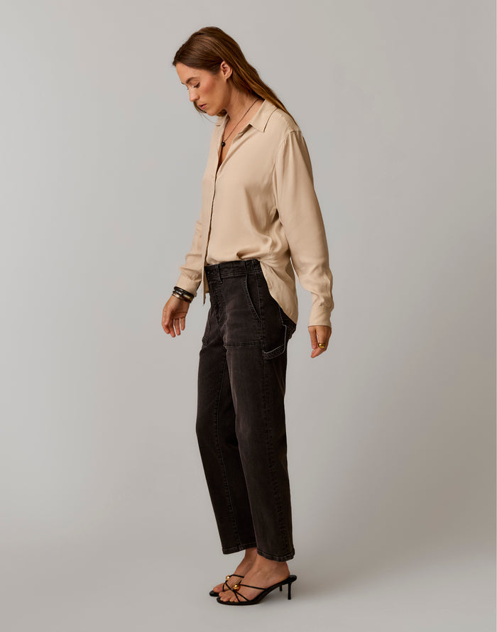 Corey Denim Pant: Washed Black