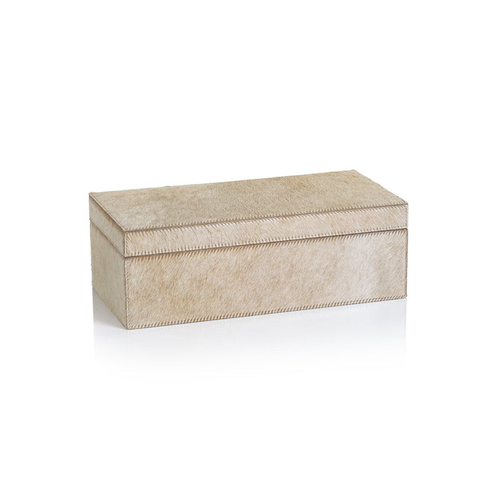 Corviglia Hair-On Hide Leather Box - Tan - Boxes by Carlyle Avenue