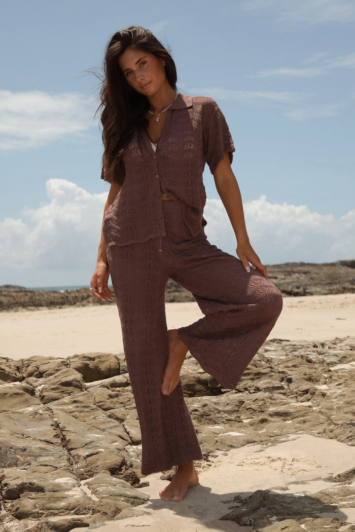 Coven Signature Knit Pants - Chocolate