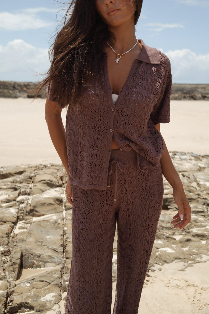 Coven Signature Knit Shirt - Chocolate