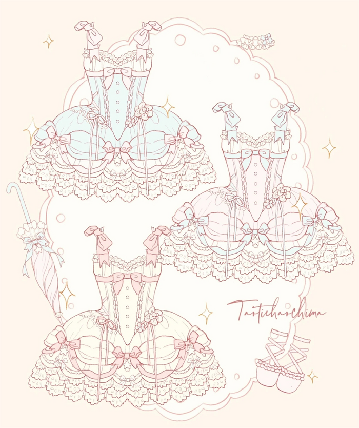 Creamy Lace Marie Antoinette Style Short Dress