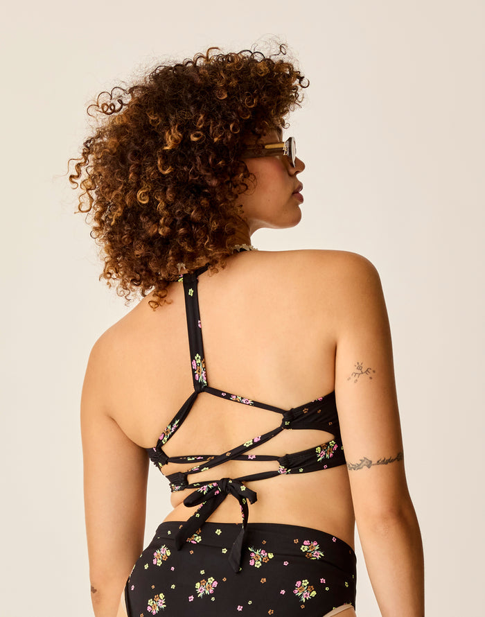 Dahlia Top: Black Floret - FINAL SALE