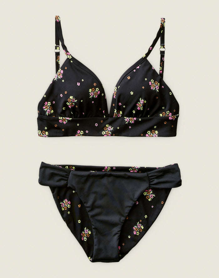 Dahlia Top: Black Floret - FINAL SALE