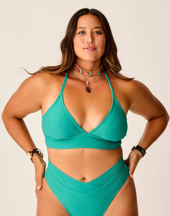 Dahlia Top: Jade Texture - FINAL SALE