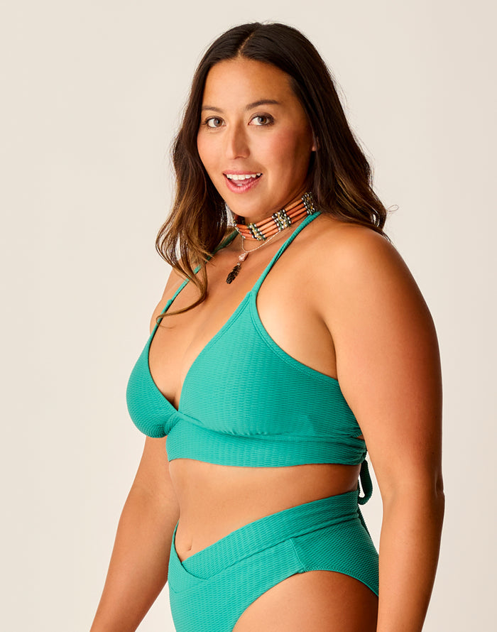 Dahlia Top: Jade Texture - FINAL SALE