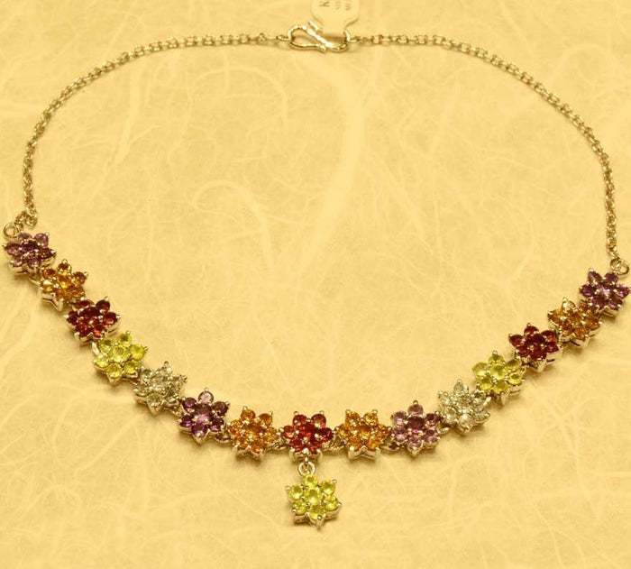 Signs Of Spring Floral Gemstone Necklace - KashmirDesigns