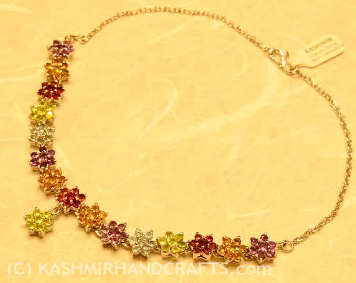 Signs Of Spring Floral Gemstone Necklace - KashmirDesigns