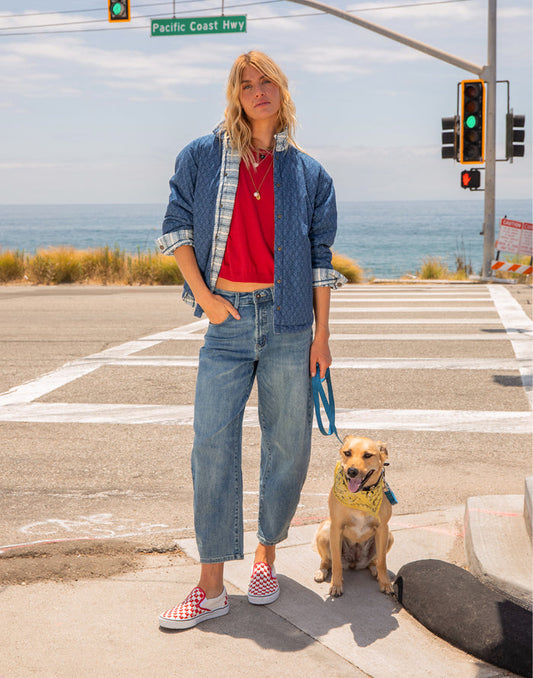 Dana Barrel Pant: Blue Ridge