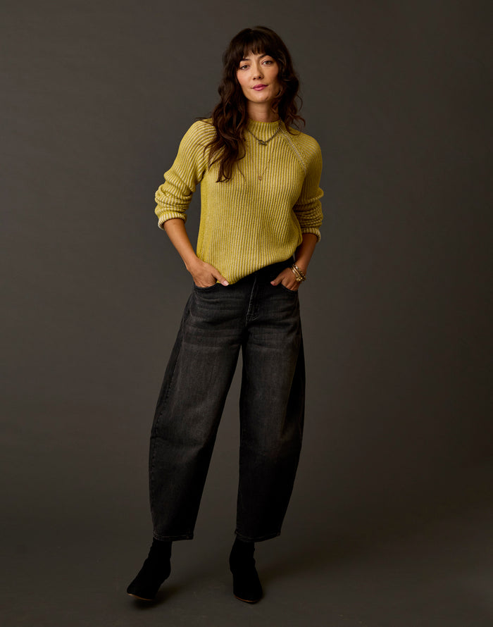 Dana Barrel Pant: Washed Black