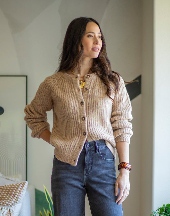 Daphne Wool Cardigan: Camel