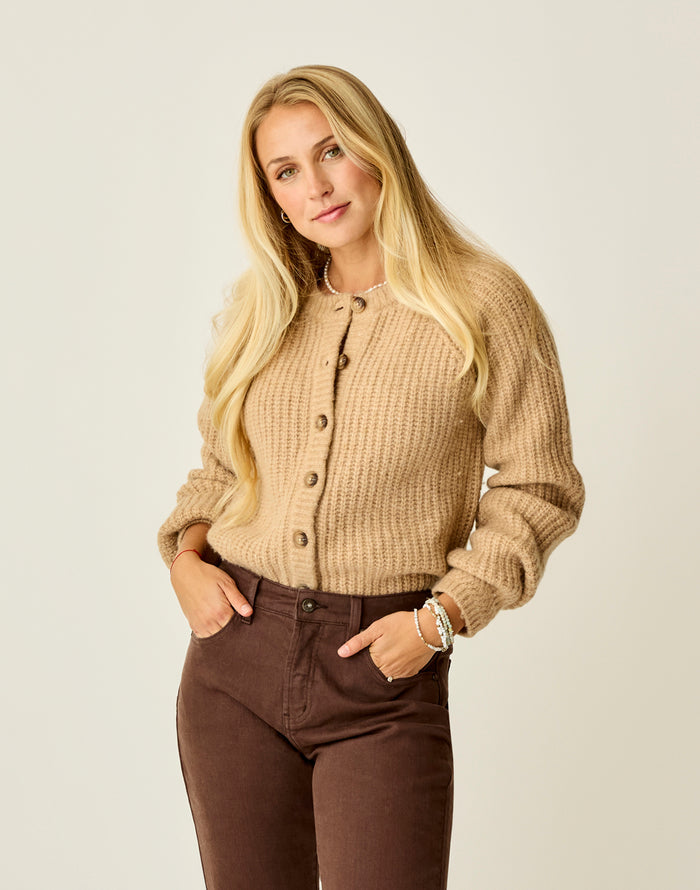 Daphne Wool Cardigan: Camel
