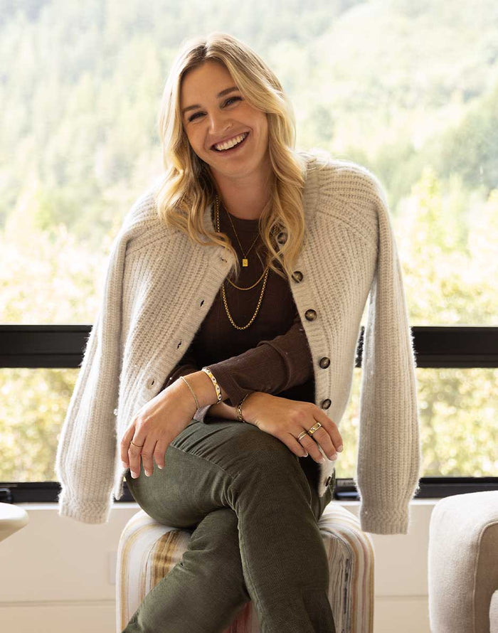Daphne Wool Cardigan: Morning Mist