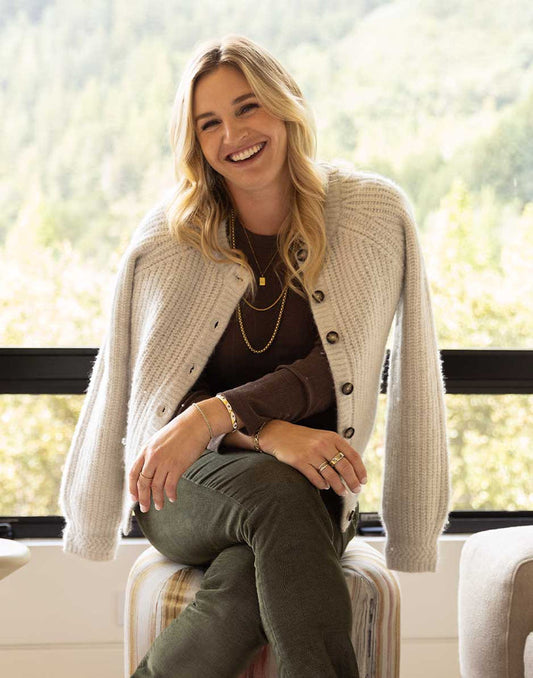 Daphne Wool Cardigan: Morning Mist