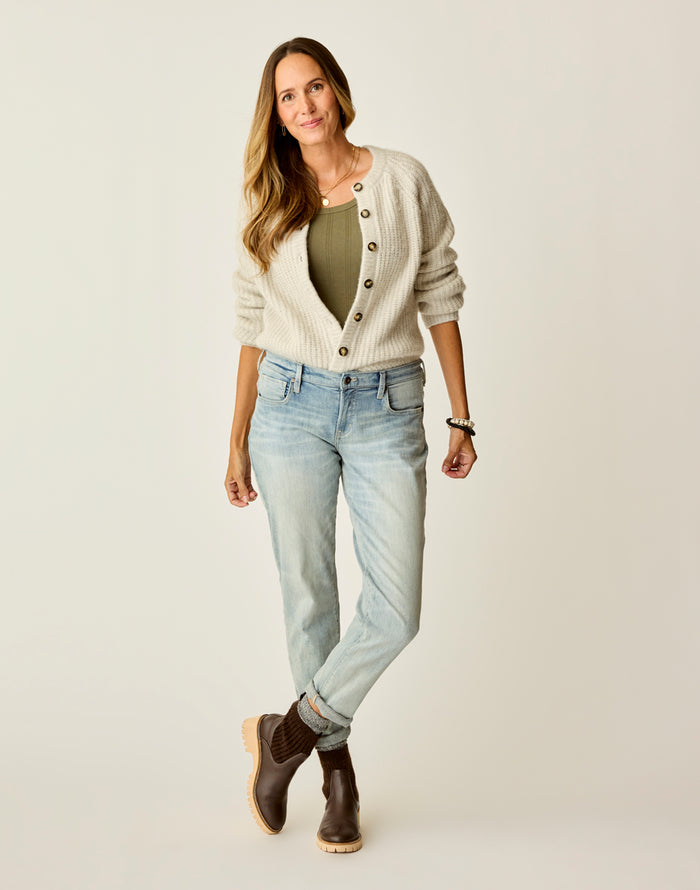 Daphne Wool Cardigan: Morning Mist