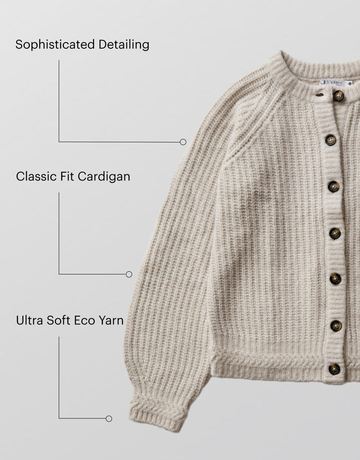 Daphne Wool Cardigan: Morning Mist
