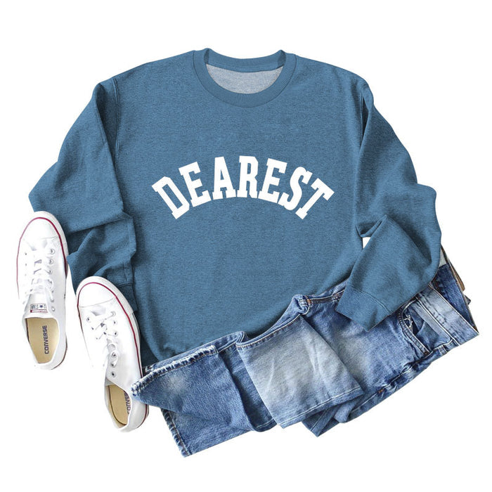 Blue sweater (white font) / S