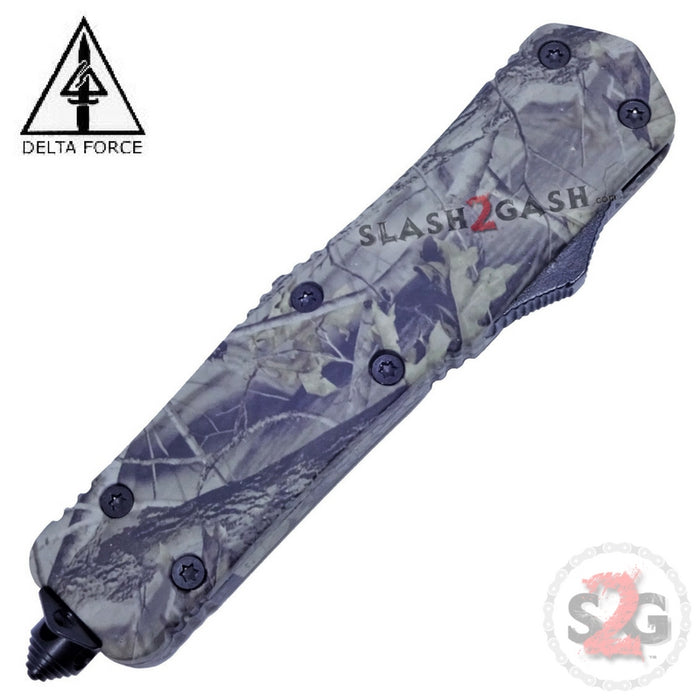 Delta Force OTF Recon D/A Real Tree Camo Automatic Knife Switchblade - Single Edge Plain