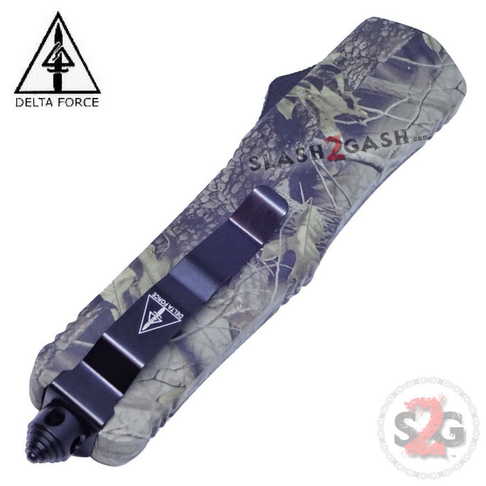 Delta Force OTF Recon D/A Real Tree Camo Automatic Knife Switchblade - Single Edge Plain