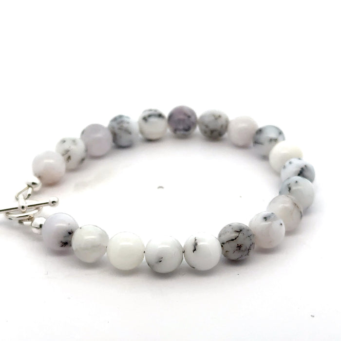 Dendritic Opal  Beaded Gemstone Bracelet, Jewelry