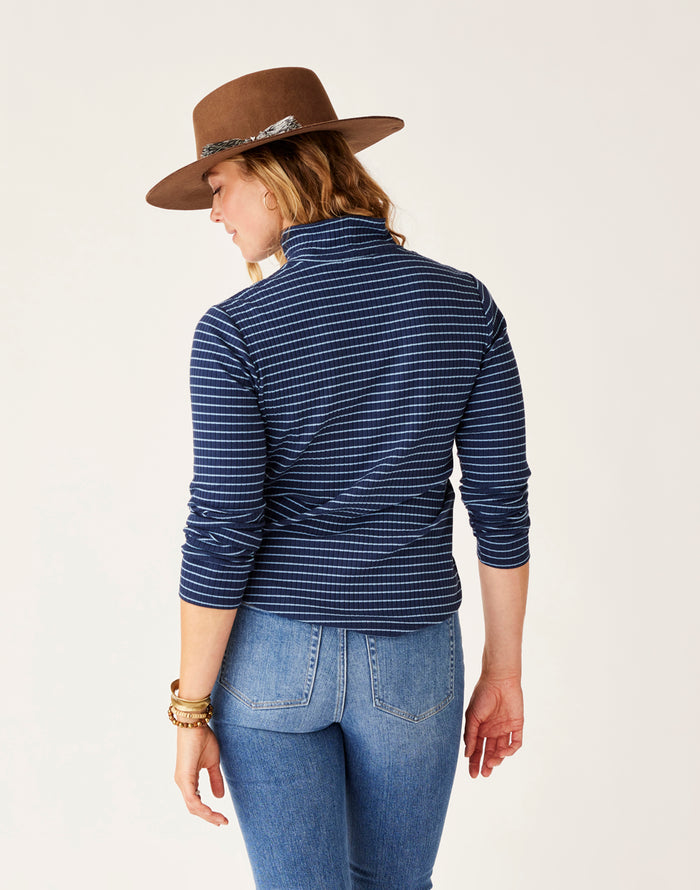 Denise Turtleneck: Navy Mini Breton - FINAL SALE
