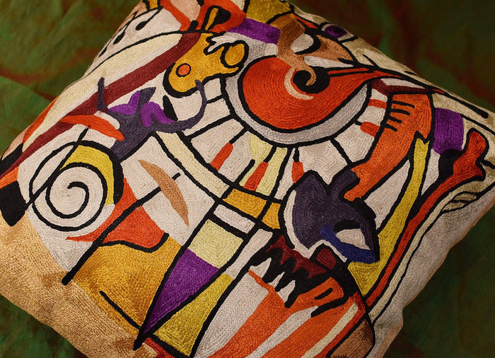 Django s Legacy by Alfred Gockel Accent Pillow Cover Handmade Art Silk 18" x 18" - KashmirDesigns