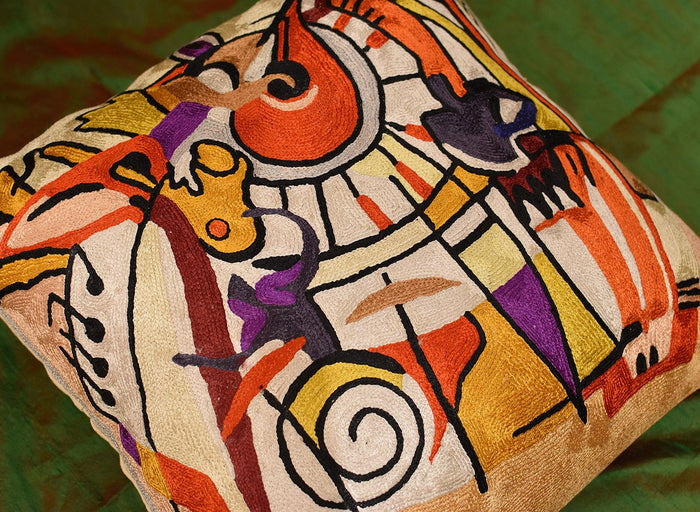 Django s Legacy by Alfred Gockel Accent Pillow Cover Handmade Art Silk 18" x 18" - KashmirDesigns