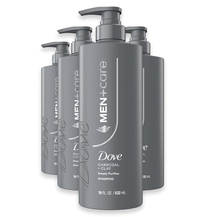 Dove Men+Care Charcoal + Clay Protein Power 2-in-1 Shampoo and Conditioner - 18 oz - 4 Pack
