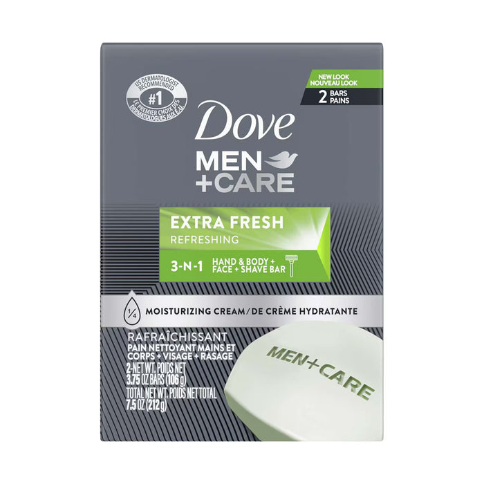 Dove Men+Care Extra Fresh Body and Face Bar, 3.75 oz - 2 Ct - 24 Pack