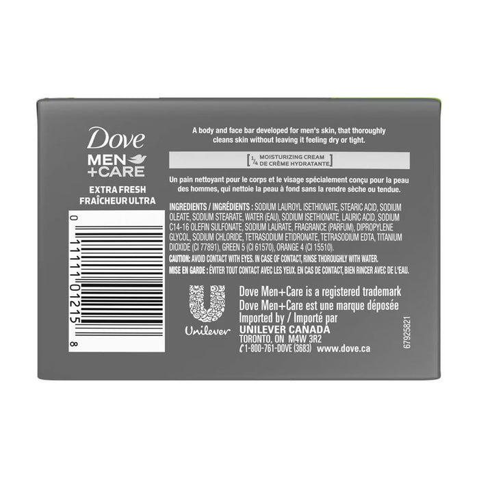 Dove Men+Care Extra Fresh Body and Face Bar, 3.75 oz - 2 Ct - 24 Pack