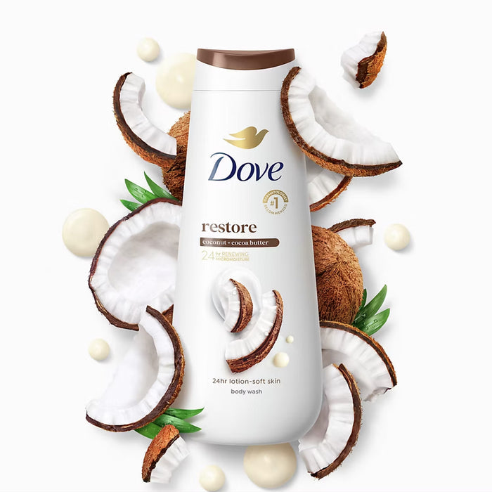 Dove Relax, Exfoliate & Restore Body Wash Variety, 3 Pack - 23 oz