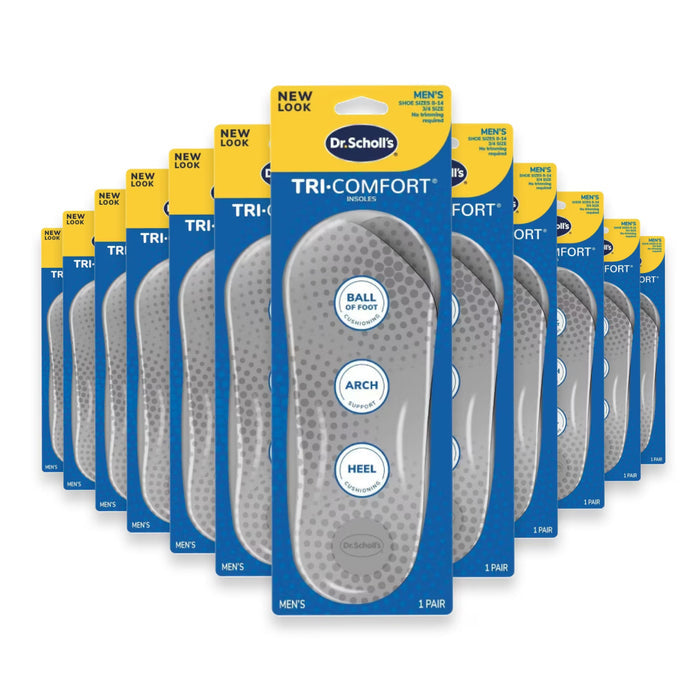 Dr. Scholl's Tri-Comfort Men's 3/4-Length Shoe Insoles Size 8–12 - 12 Pack
