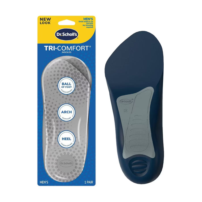 Dr. Scholl's Tri-Comfort Men's 3/4-Length Shoe Insoles Size 8–12 - 12 Pack