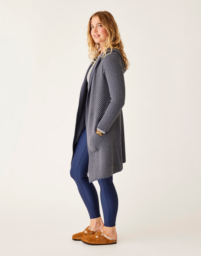 Durango Plush Cardigan: Navy Herringbone - FINAL SALE