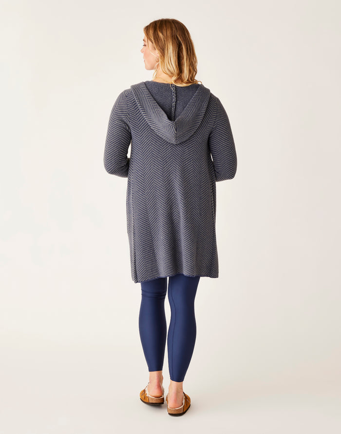 Durango Plush Cardigan: Navy Herringbone - FINAL SALE