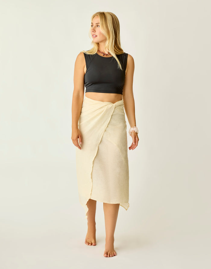 Dylan Gauze Sarong: Birch Lurex