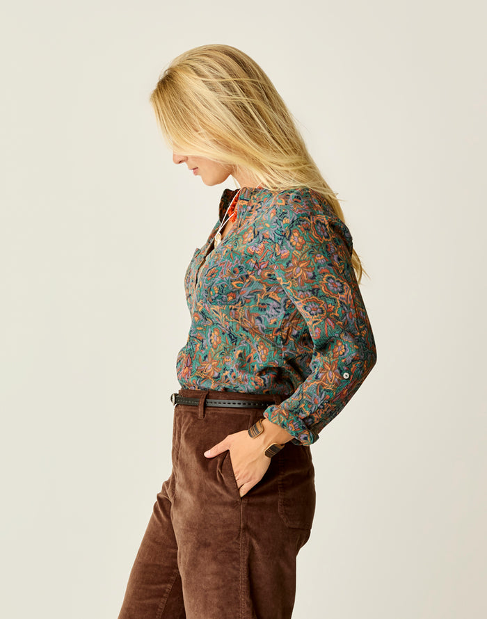 Dylan Gauze Shirt: Bistro Floral
