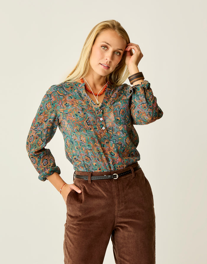 Dylan Gauze Shirt: Bistro Floral