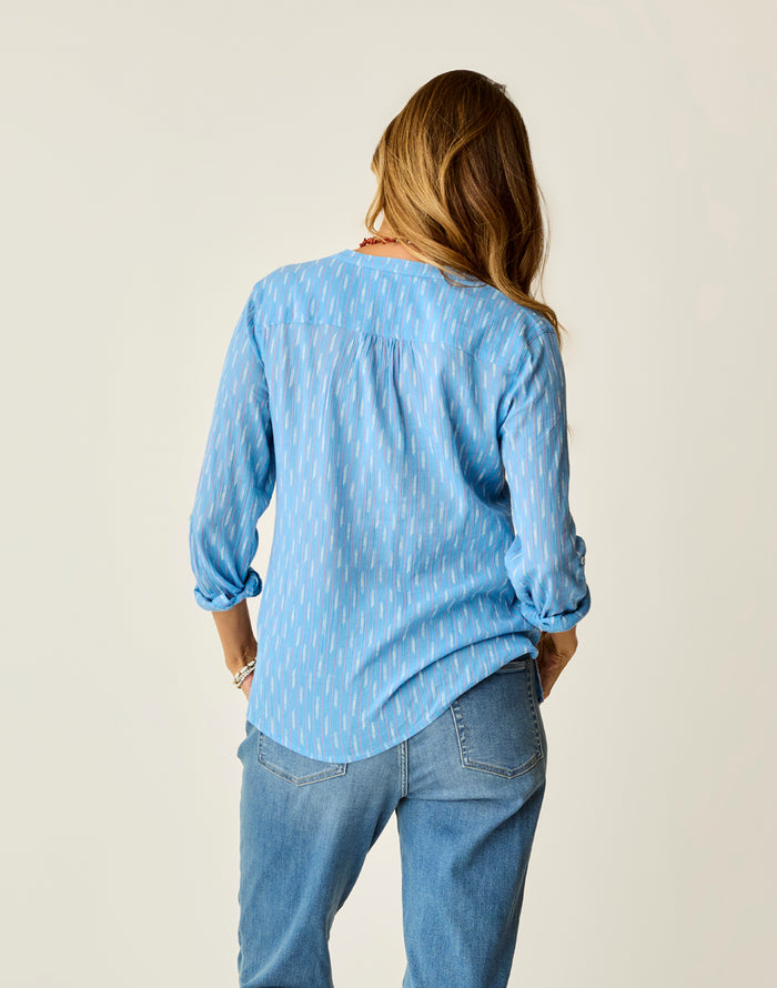 Dylan Gauze Shirt: Capri Ikat