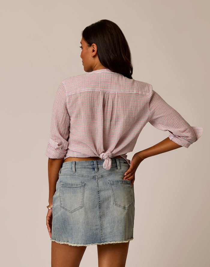 Dylan Gauze Shirt: Captain Stripe