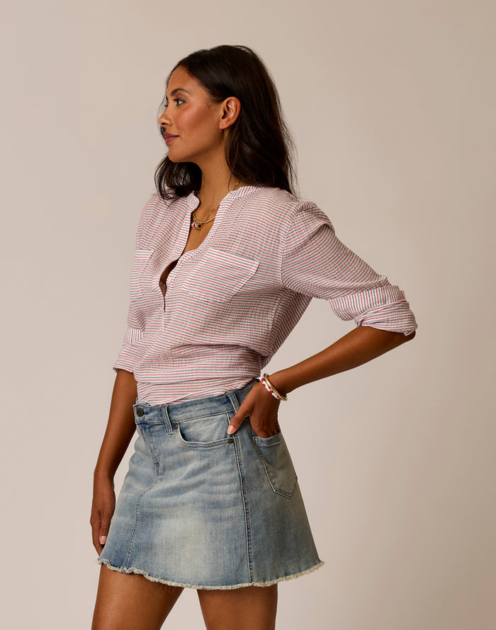 Dylan Gauze Shirt: Captain Stripe