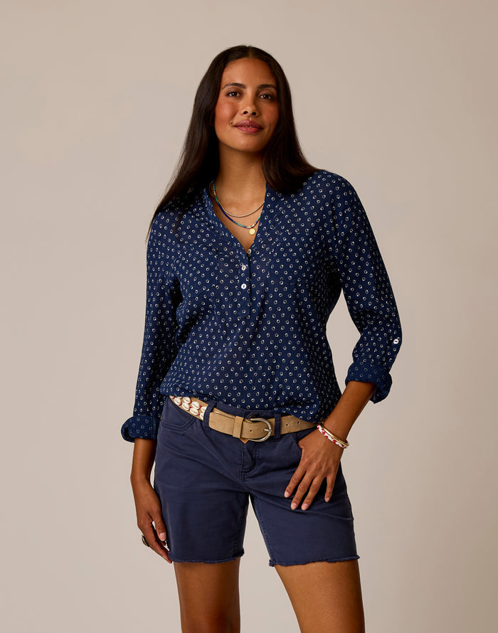 Dylan Gauze Shirt: Petite Bloom