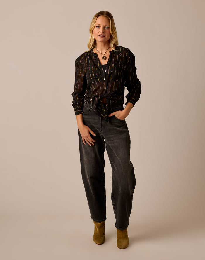 Dylan Gauze Tunic: Ombre Ikat