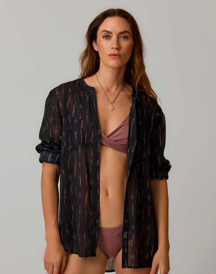 Dylan Gauze Tunic: Ombre Ikat