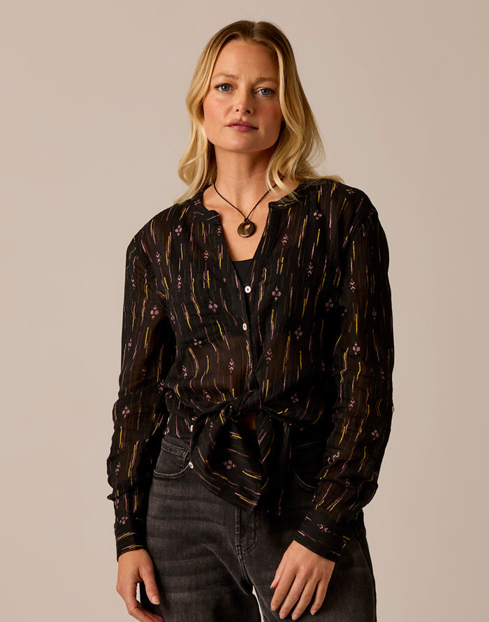 Dylan Gauze Tunic: Ombre Ikat