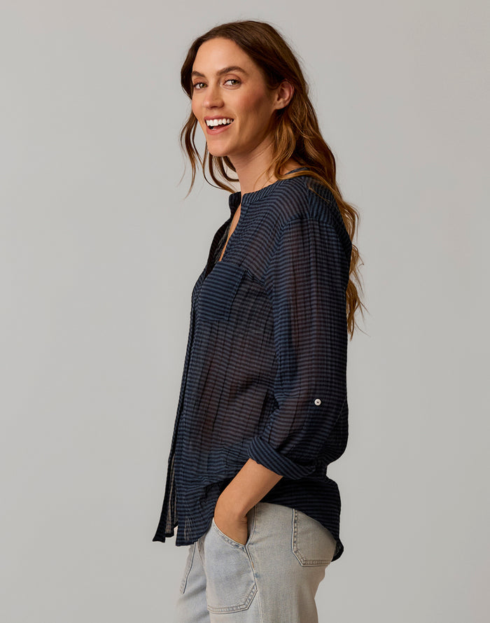 Dylan Gauze Tunic: Orion Stripe