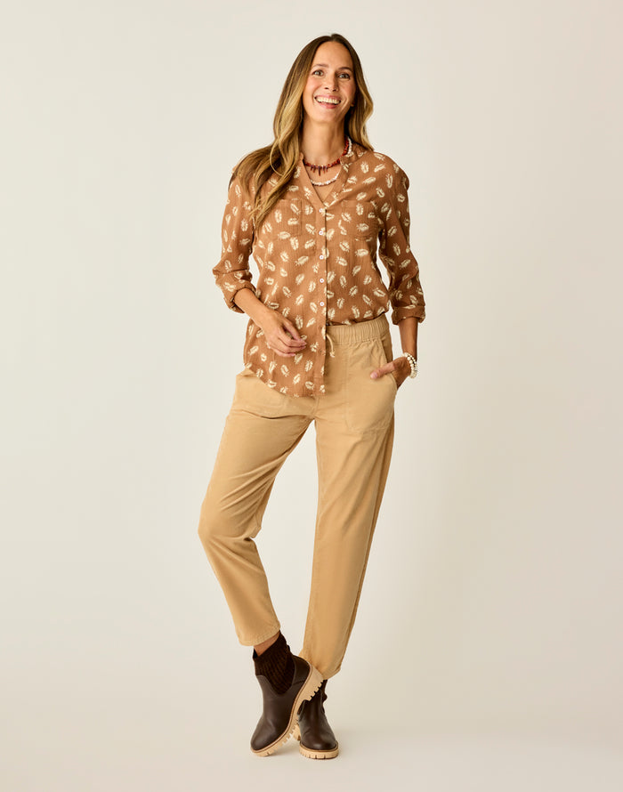 Dylan Gauze Tunic: Rum Feather