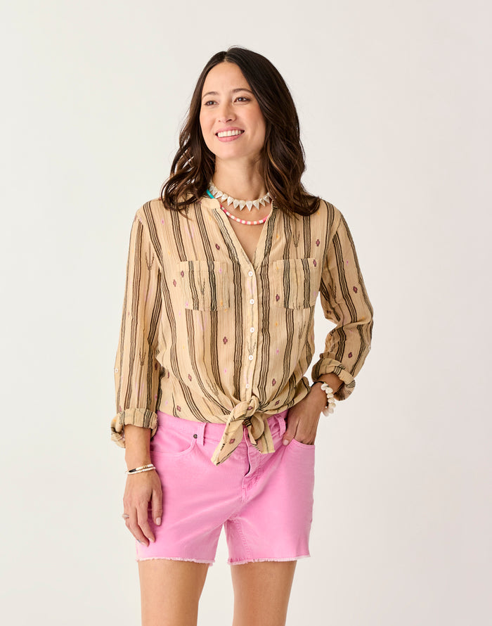 Dylan Gauze Tunic: Rum Stripe - FINAL SALE