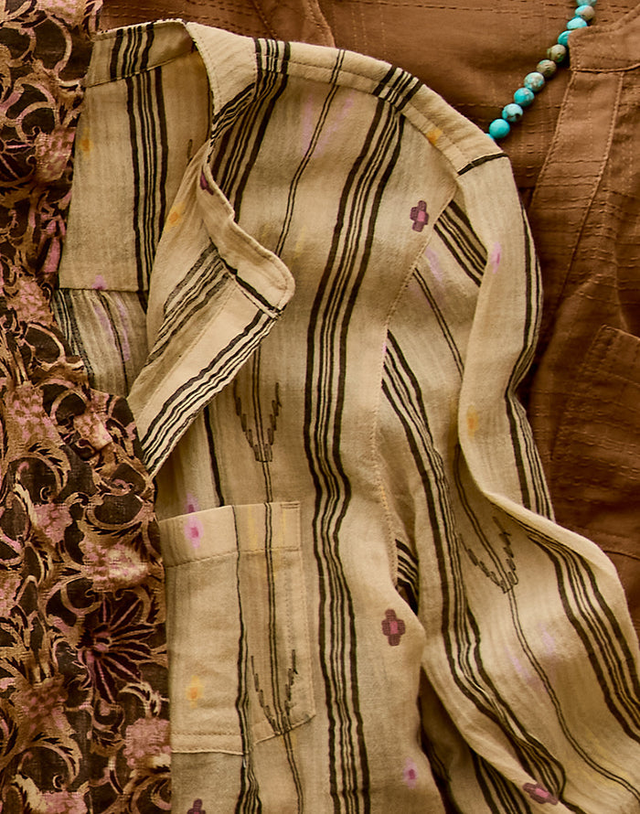 Dylan Gauze Tunic: Rum Stripe - FINAL SALE