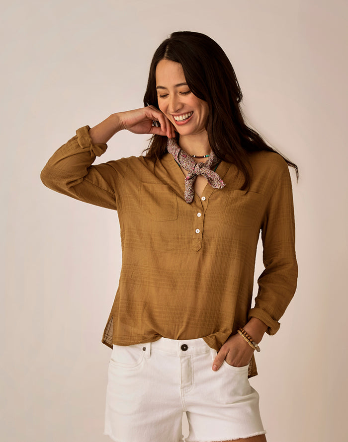 Dylan Textured Shirt: Golden